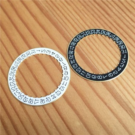 black white letter calendar bezel for cal.3120 watch movement replacement parts